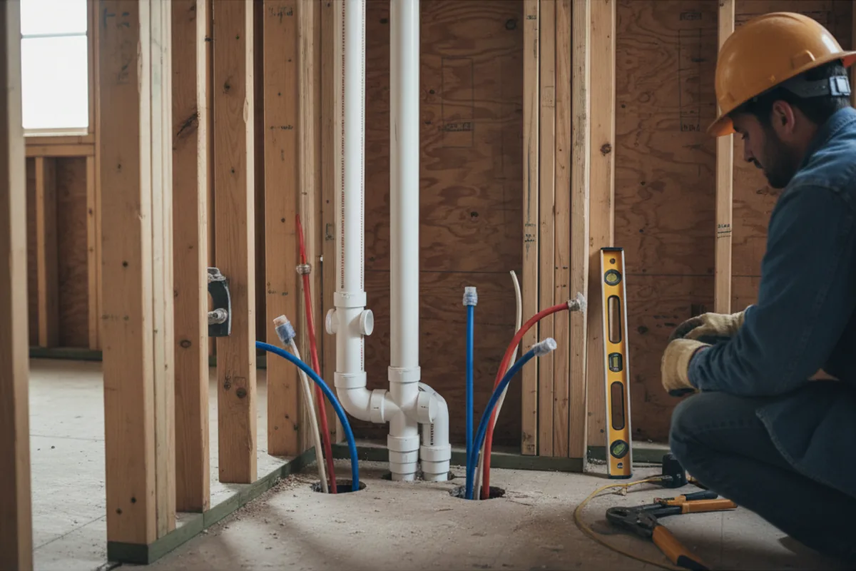 Drain and supply rough-in during Sump Pump Repair in Jennerstown